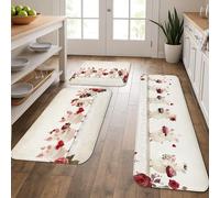 Tapetes de cocina con diseño de cerdo lindo para piso, tapetes suaves con patrón de animales, acolchados, cómodos, lavables, antideslizantes, para fregaderos de cocina, lavandería, baño, 3 unidades