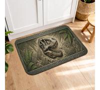 Tapetes de cocina con diseño de dinosaurio y fósiles para piso, helechos verdes, vintage, suaves, acolchados, cómodos, lavables, para fregaderos de cocina, lavadero, baño, 20 x 31 pulgadas