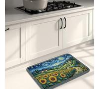 Tapetes de cocina con diseño de girasol para suelo, alfombras suaves artísticas de naturaleza vibrante, acolchadas, cómodas, lavables, para fregaderos de cocina, lavadero, baño, 20 x 31 pulgadas