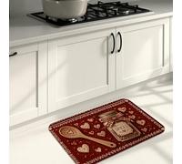 Tapetes de cocina con forma de corazón para piso, tapetes suaves y rústicos vintage, acogedores, cómodos, lavables, para fregaderos de cocina, lavandería, 20 x 31 pulgadas
