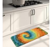 Tapetes de cocina con forma de remolino para suelo, diseño colorido en espiral, suaves, acolchados, cómodos, lavables, antideslizantes, para fregaderos de cocina, lavadero, baño, 40.6 x 119.0 cm