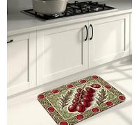 Tapetes de cocina con patrón de tomates para piso, tapetes suaves de estilo vintage de granja, acolchados con resorte, cómodos, lavables, para fregaderos de cocina, lavandería, baño, 16 x 24 pulgadas