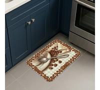 Tapetes de cocina con tarro de miel para suelo, estilo rústico floral, color marrón, lavable, cómodo, decorativo, decoración para fregadero, lavandería, baño, entrada, 40.6 x 61.0 cm
