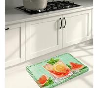 Tapetes de cocina con temática de frutas para suelo, diseño refrescante de sandía y cítricos, tapetes suaves, acolchados de verano, cómodos, lavables, para fregaderos de cocina, lavadero, baño, 20 x