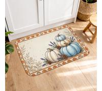 Tapetes de cocina de calabazas para piso, rústico, tradicional, hoja de linterna, naranja, lavable, suave, grueso, para fregadero, lavandería, entrada, baño, 20 x 31 pulgadas
