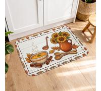 Tapetes de cocina de calabazas para suelo, cesta rústica de granja, rodillo, color naranja otoño, suaves, lavables, decorativos, para fregadero, lavandería, entrada, pasillo, 16 x 24 pulgadas