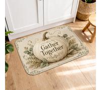 Tapetes de cocina de calabazas para suelo, hojas naturales rústicas, trigo, otoño, beige, lavable, cómodo, acolchado, para fregadero, lavandería, baño, pasillo, 16 x 24 pulgadas
