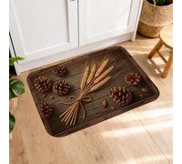 Tapetes de cocina de canela para suelo, rústico, granja, mortero de almendras, color marrón, suave, lavable, para fregadero, lavandería, entrada, baño, 16 x 24 pulgadas