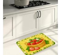 Tapetes de cocina de frutas de verano para piso, coloridos diseños de sandía y limón, acolchados, cómodos, lavables, para fregaderos de cocina, lavandería, baño, 16 x 24 pulgadas
