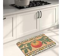 Tapetes de cocina de frutas para piso, tapetes suaves de mosaico de tomates vibrantes, acolchados, cómodos, lavables, antideslizantes, para fregaderos de cocina, lavandería, baño, 16 x 24 pulgadas