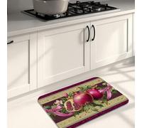 Tapetes de cocina de granada para piso, tapetes suaves con patrón de frutas vintage, acolchados, cómodos, lavables, antideslizantes, para fregaderos de cocina, lavandería, baño, 20 x 31 pulgadas
