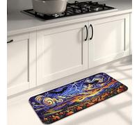 Tapetes de cocina de Halloween para suelo, patrones espeluznantes de calabaza y murciélago, suaves, acolchados, lavables, antideslizantes, para fregaderos de cocina, lavandería, baño, 16 x 47 pulgadas