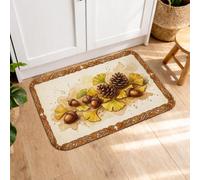 Tapetes de cocina de maíz para suelo, rústico, tradicional, frutos secos, color beige, suave, lavable, decorativo, para fregadero, lavandería, entrada, pasillo, 16 x 24 pulgadas