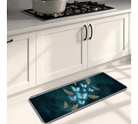 Tapetes de cocina de mariposa para suelo, tapetes suaves florales vintage, decorativos de primavera, acolchados, cómodos, lavables para fregaderos de cocina, lavandería, baño, 16 x 47 pulgadas
