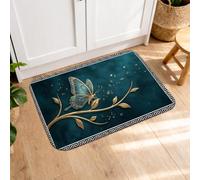 Tapetes de cocina de mariposa para suelo, tapetes suaves florales vintage, decorativos de primavera, acolchados, cómodos, lavables para fregaderos de cocina, lavandería, baño, 16 x 24 pulgadas