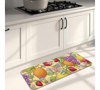 Tapetes de cocina florales de frutas para piso, tapetes suaves con patrón tropical colorido, acolchados, cómodos, lavables, antideslizantes, para fregaderos de cocina, lavandería, baño, 16 x 47