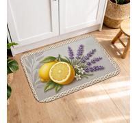 Tapetes de cocina florales de limón para piso, tapetes suaves botánicos vintage, acolchados con resorte, cómodos, lavables, para fregaderos de cocina, lavandería, baño, 16 x 24 pulgadas