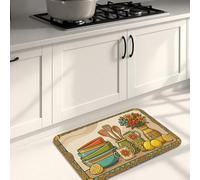 Tapetes de cocina florales vintage para piso, decoración rústica, acolchados, cómodos, lavables para fregaderos de cocina, comedor, hogar, 16 x 24 pulgadas