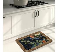 Tapetes de cocina florales vintage para piso, tapetes suaves con patrón de flores decorativas, acolchados, cómodos, lavables, para fregaderos de cocina, lavadero, baño, 40,6 x 61 cm