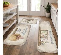 Tapetes de cocina florales vintage para piso, tapetes suaves de Sweet Memories, acolchados, cómodos, lavables, antideslizantes, para fregaderos de cocina, lavandería, baño, 3 unidades