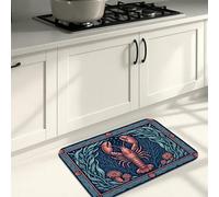 Tapetes de cocina náuticos de cangrejo para piso, tapetes suaves estilo marino costero, acolchados, cómodos, lavables, para fregaderos de cocina, lavadero, baño, 16 x 24 pulgadas