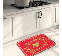 Tapetes de cocina para el día de San Valentín, tapetes suaves con corazones de amor, acolchados, cómodos, lavables, antideslizantes, para fregaderos de cocina, lavandería, baño, 20 x 31 pulgadas