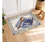 Tapetes de cocina rústicos vintage para piso, con diseño de mermelada de arándanos, tapetes suaves de casa de campo, acolchados de verano, cómodos, lavables, para fregaderos de cocina, lavandería