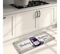 Tapetes de cocina rústicos vintage para piso, con diseño de mermelada de arándanos, tapetes suaves de casa de campo, acolchados de verano, cómodos, lavables, para fregaderos de cocina, lavandería