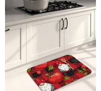 Tapetes de cocina vintage con diseño de tomates para piso, rústico, acolchado, cómodo, lavable, antideslizante, para fregaderos de cocina, lavandería, baño, 16 x 24 pulgadas