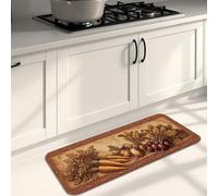 Tapetes de cocina vintage de granja para piso, tapetes suaves de arte vegetal rústico, acolchados, cómodos, lavables, para fregaderos de cocina, lavandería, baño, 16 x 47 pulgadas