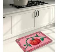 Tapetes de cocina vintage de tomates rústicos para piso, diseño floral de melocotón, acolchados, cómodos, lavables, para fregaderos de cocina, lavandería, baño, 16 x 24 pulgadas