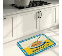 Tapetes de cocina vintage para piso, tapetes suaves de langosta de pasta amarilla, acolchados de verano, cómodos, lavables, para fregaderos de cocina, lavandería, baño, 20 x 31 pulgadas