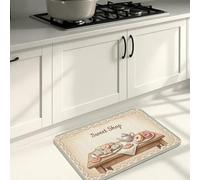 Tapetes de cocina vintage para suelo, libro de recetas y diseño de tienda de dulces, acolchados, cómodos, lavables, para cocina, lavandería, 40,6 x 61 cm