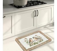 Tapetes de cocina vintage rústicos florales para suelo, diseños de girasol y pájaros, acolchados, cómodos, lavables para fregaderos de cocina, lavadero, baño, 16 x 24 pulgadas