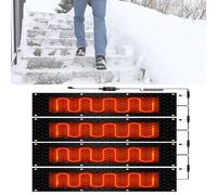 Tapetes de deshielo for escaleras exteriores: for caminos y entradas de vehículos seguros, almohadillas antideslizantes for derretir hielo en invierno con cable de alimentación(30x120cmx4Pcs)