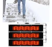 Tapetes de deshielo for escaleras exteriores: for caminos y entradas de vehículos seguros, almohadillas antideslizantes for derretir hielo en invierno con cable de alimentación(40x80cmx3Pcs)