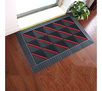 Tapetes de exterior para puerta delantera y trasera, para jardín, patio, antideslizante, lavable, barrera resistente con raspador de zapatos, diseño de costuras