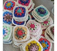 Tapetes de ganchillo para manualidades, posavasos multicolores, manteles cuadrados, decoración hecha a mano, copa de ganchillo, parche de ropa de lana de 9cm, dos niñas-40 Uds.