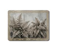 Tapetes de secado de platos botánicos clásico para cocina, escurridor de goma absorbente de helecho gris, almohadilla de secado de piel sintética para mostrador, 18 x 24 pulgadas