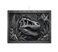 Tapetes de secado de platos con diseño de calavera de dinosaurio para encimera de cocina, tapete escurridor de platos absorbente de fósiles negros, tapete de secado de microfibra gótico vintage para