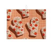 Tapetes de secado de platos con patrón de tomates para encimera de cocina, tapete de secado de platos absorbente retro de granja, tapete de secado de microfibra esencial de verano de 18 x 24 pulgadas