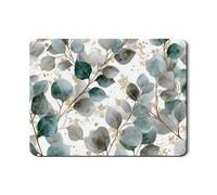 Tapetes de secado de platos de eucalipto para encimera de cocina, tapete escurridor de platos de goma absorbente de hojas, almohadilla de secado de decoración de primavera para barra de café de 18 x