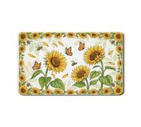 Tapetes de secado de platos de girasol para encimera de cocina, tapete de goma absorbente floral amarillo, escurridor de platos, almohadilla de secado de piel sintética para jardín de primavera, para