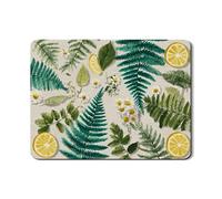 Tapetes de secado de platos de helecho de limón para encimera de cocina, tapete escurridor de platos de goma absorbente de hojas botánicas, protector de decoración de verano de 18 x 24 pulgadas