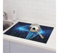 Tapetes de secado de platos de inteligencia artificial para encimera de cocina, almohadilla de secado de microfibra absorbente, reversible, lavable, 18 x 24 pulgadas, fácil de limpiar, para decoración