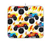 Tapetes de secado de platos de Monster Trucks de dibujos animados, súper absorbentes, decorativos, accesorios de encimera de cocina, 16 x 18 pulgadas