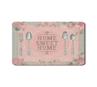 Tapetes de secado de platos florales para encimera de cocina, tapete de goma absorbente vintage Home Sweet Home, almohadilla de secado clásica retro para protector de barra de café, 12 x 20 pulgadas