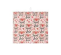 Tapetes de secado de platos florales para encimera de cocina, tapete escurridor absorbente Sweet Love, almohadilla de secado de microfibra para el día de San Valentín para cocina, 16 x 18 pulgadas