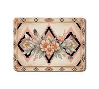 Tapetes de secado de platos florales para encimera de cocina, tapete escurridor de platos de goma absorbente floral vintage de melocotón, tapete de secado de piel sintética estilo bohemio del suroeste