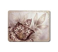 Tapetes de secado de platos florales para encimera de cocina, tapete escurridor de platos de goma absorbente con estampado de leopardo beige, decoración vintage chic de piel sintética, 18 x 24